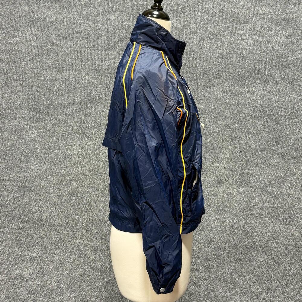 Nike Jacket Womens Blue Full Zip Windbreaker Mesh Lined Yellow Piping NOS Y2K - Picture 3 of 16